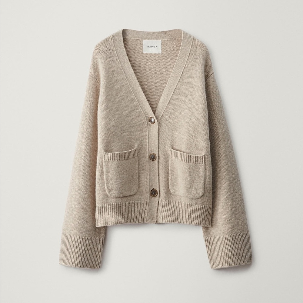 Lisa Yang danni cashmere Sweater cardigan sand XS NWOT the row toteme